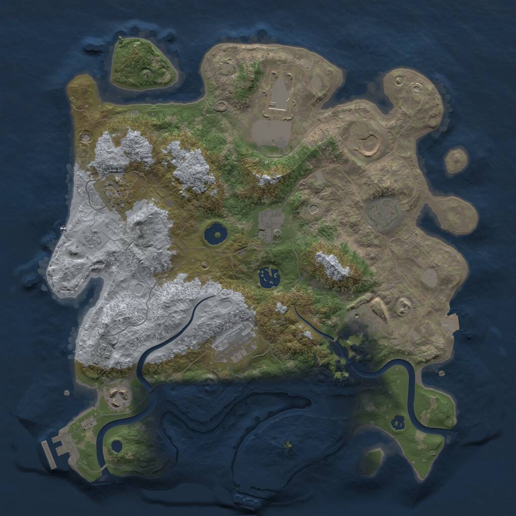 Rust Map: Procedural Map, Size: 3550, Seed: 152310, 16 Monuments