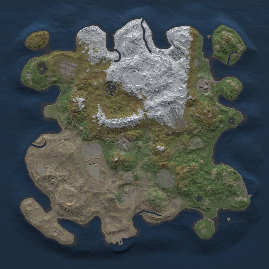Rust Map: Procedural Map, Size: 3550, Seed: 712928, 17 Monuments