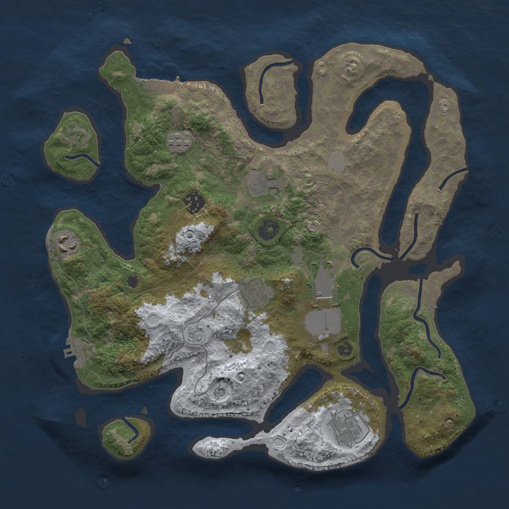 Rust Map: Procedural Map, Size: 3600, Seed: 1726156164, 16 Monuments