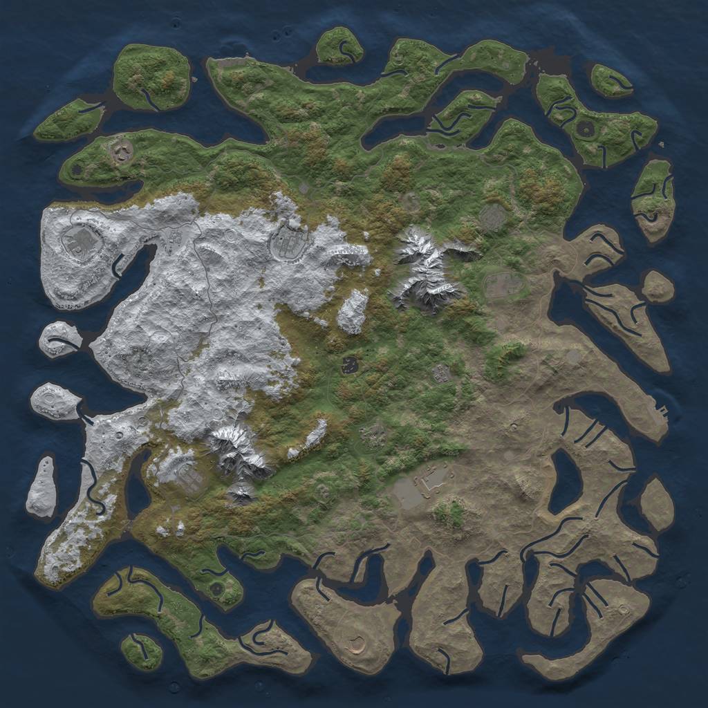 Rust Map: Procedural Map, Size: 6000, Seed: 569589161, 20 Monuments