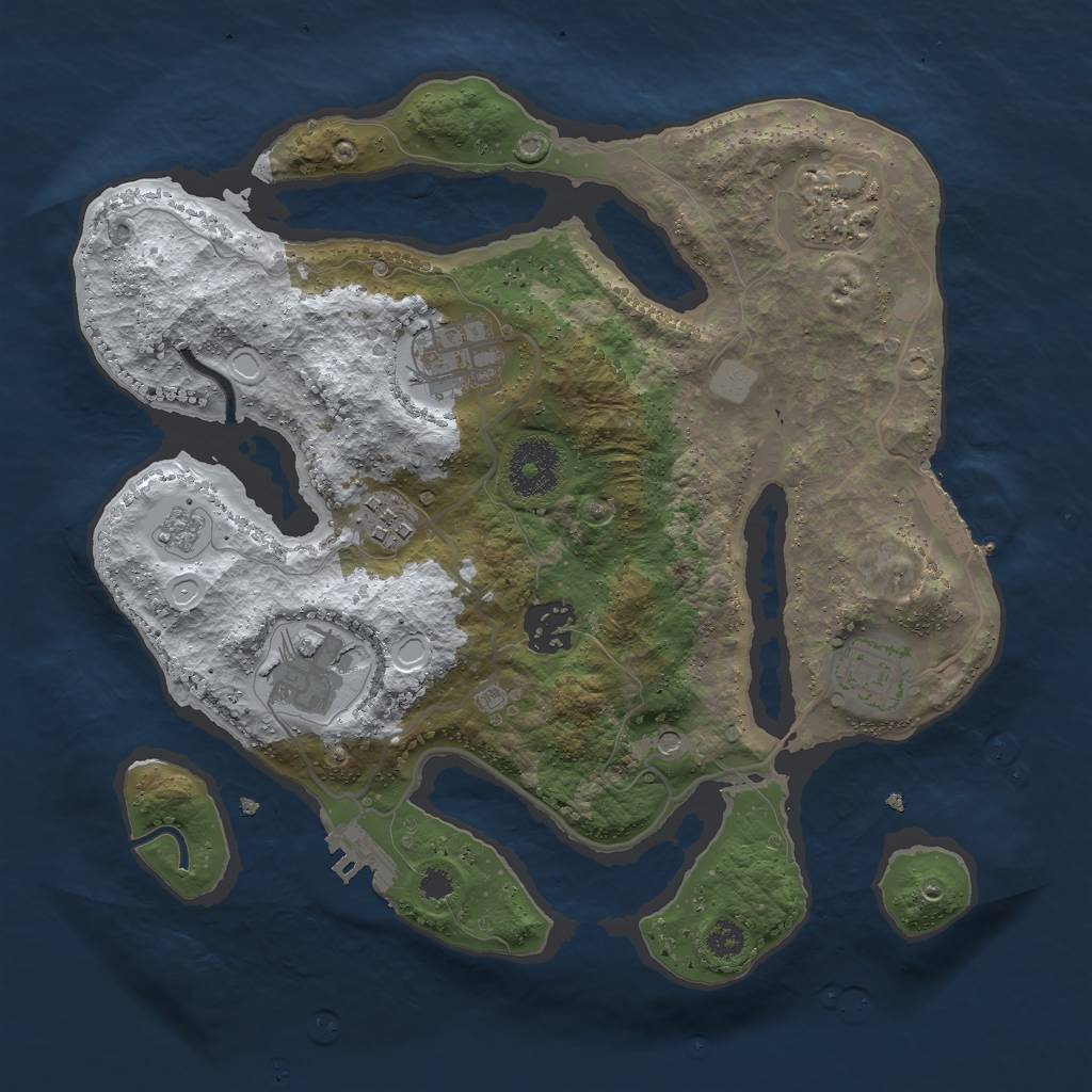 Rust Map: Procedural Map, Size: 3000, Seed: 1057045597, 15 Monuments