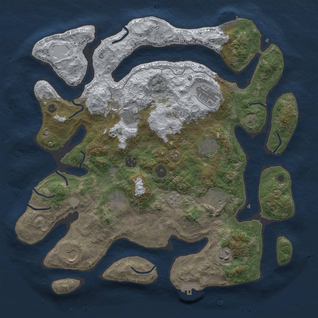 Rust Map: Procedural Map, Size: 4000, Seed: 790266, 18 Monuments