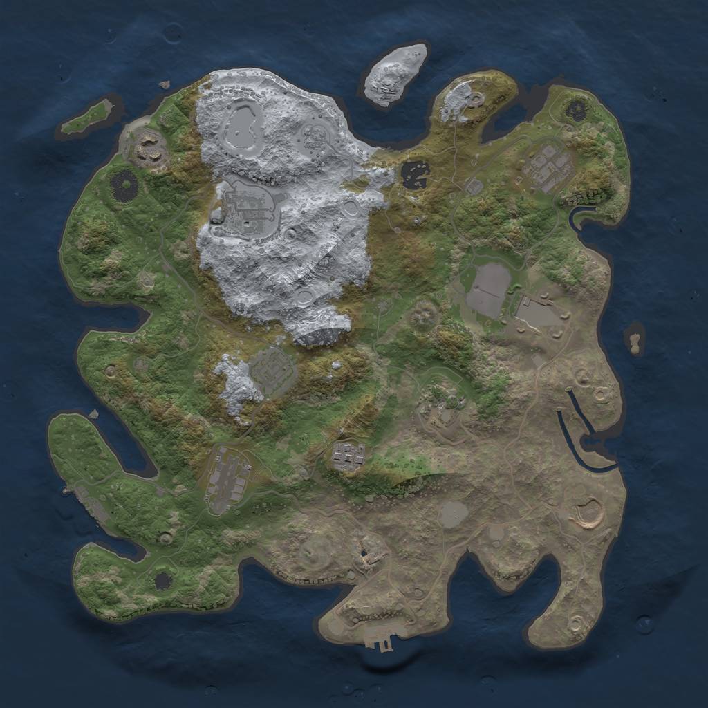 Rust Map: Procedural Map, Size: 3550, Seed: 270061, 16 Monuments