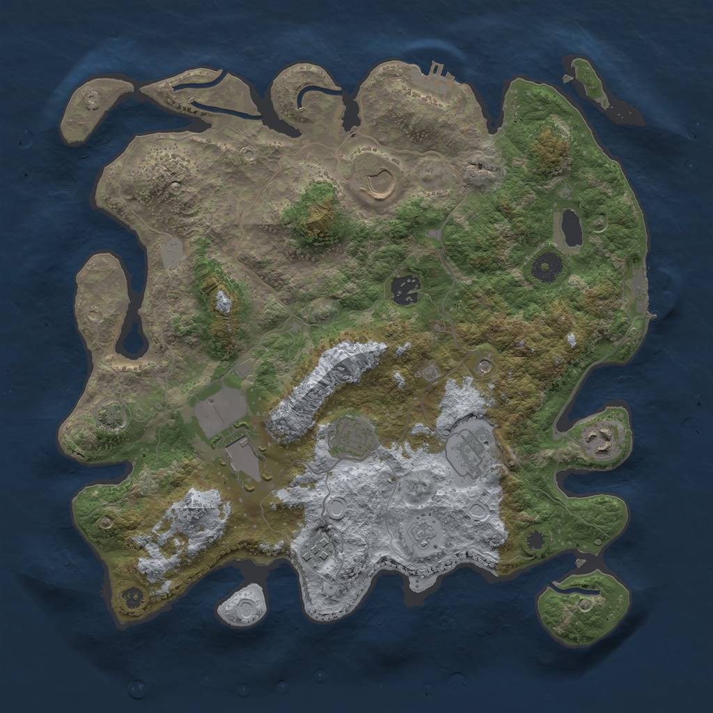 Rust Map: Procedural Map, Size: 3550, Seed: 966148, 15 Monuments