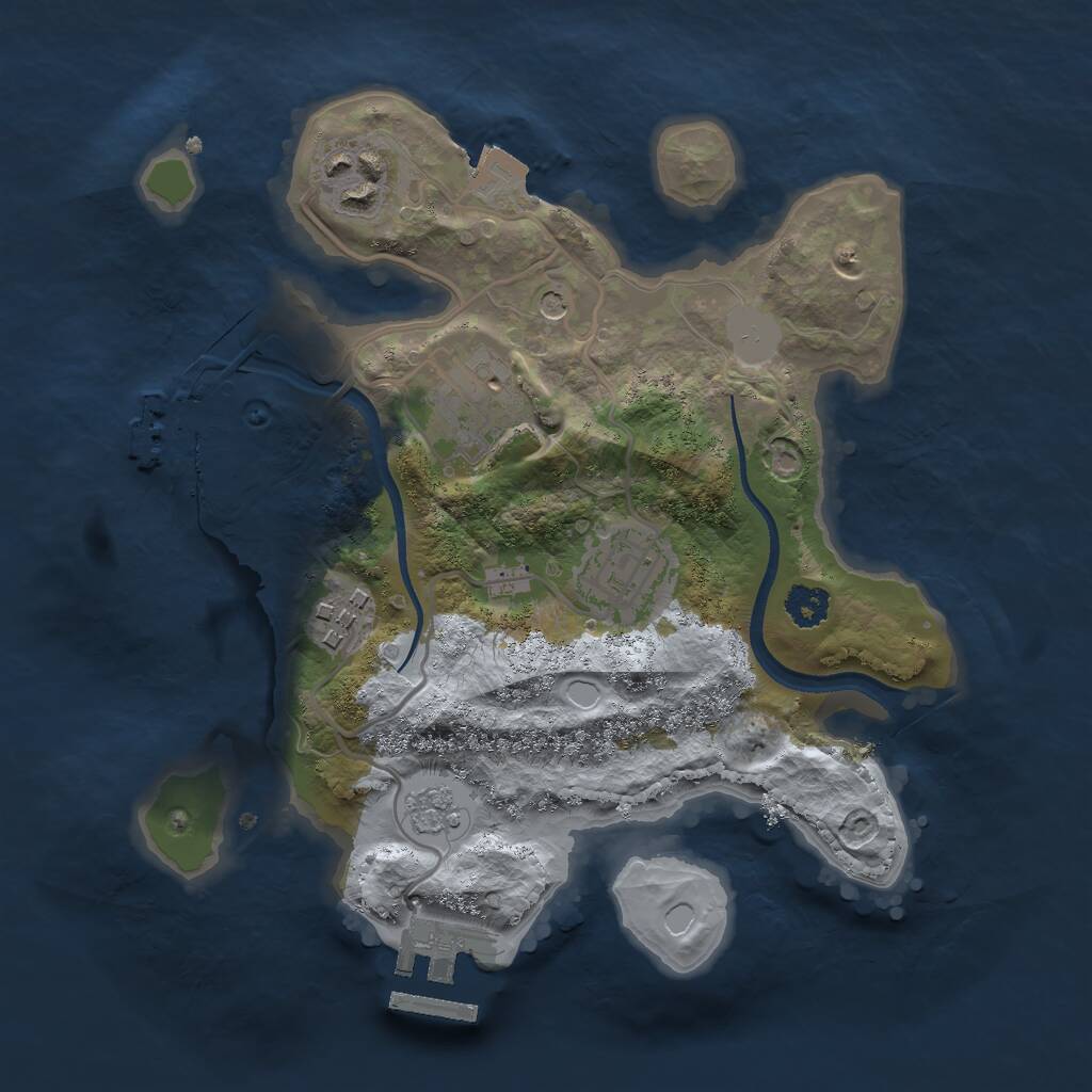 Rust Map: Procedural Map, Size: 2500, Seed: 26339024, 9 Monuments