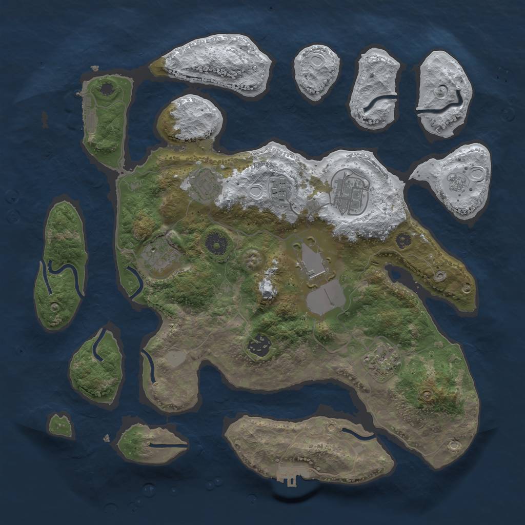 Rust Map: Procedural Map, Size: 3550, Seed: 172953, 15 Monuments