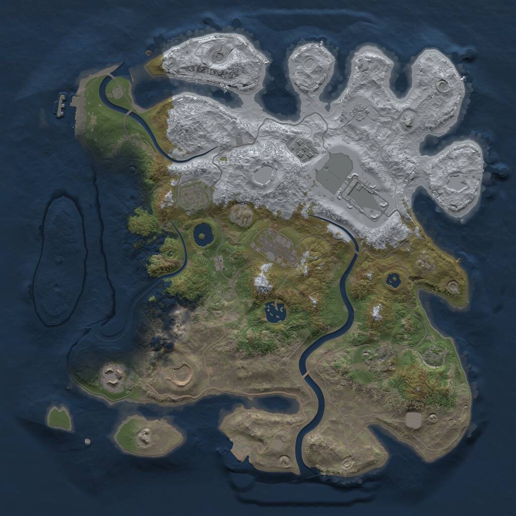 Rust Map: Procedural Map, Size: 3550, Seed: 172953, 13 Monuments