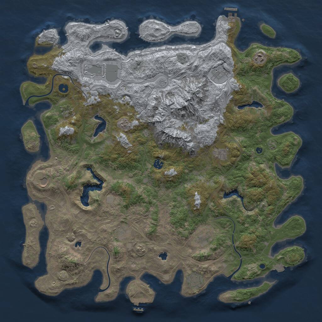 Rust Map: Procedural Map, Size: 5000, Seed: 104168995, 17 Monuments