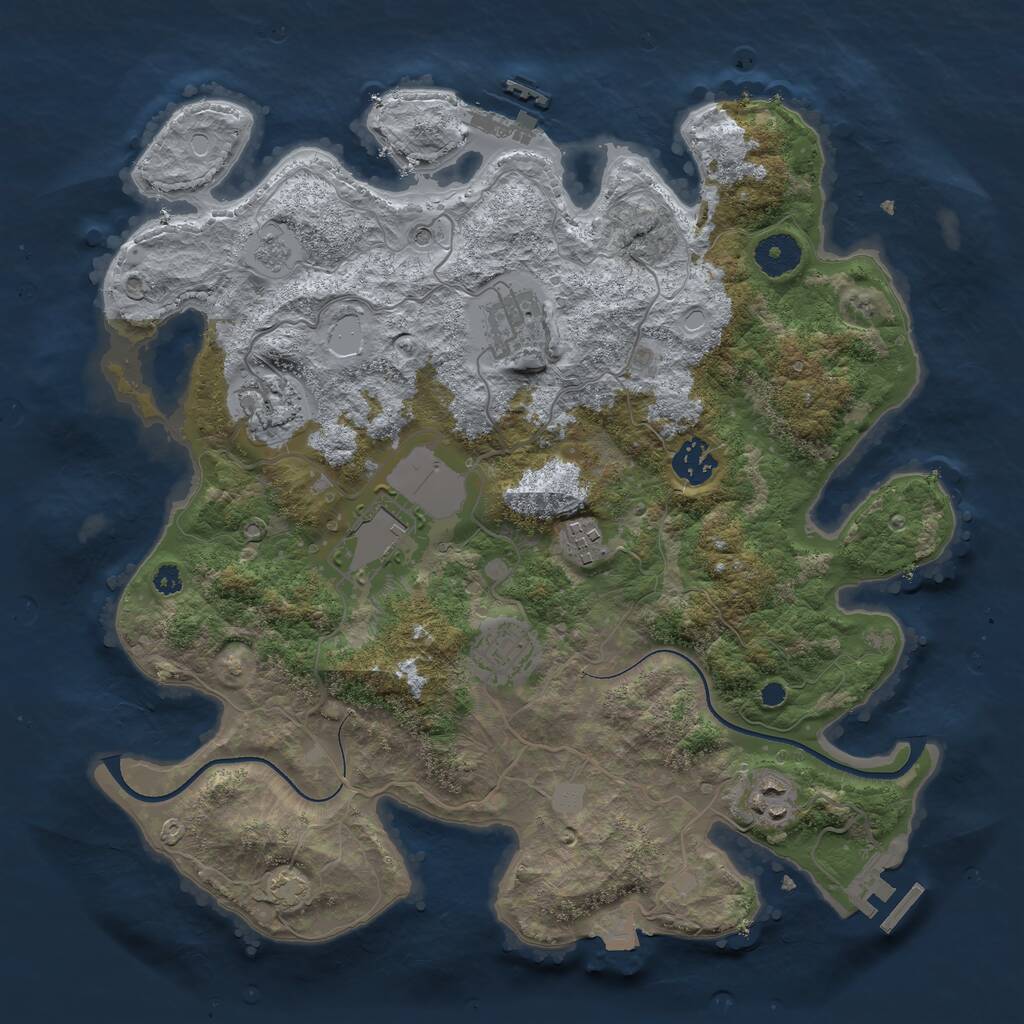 Rust Map: Procedural Map, Size: 3550, Seed: 156102, 13 Monuments