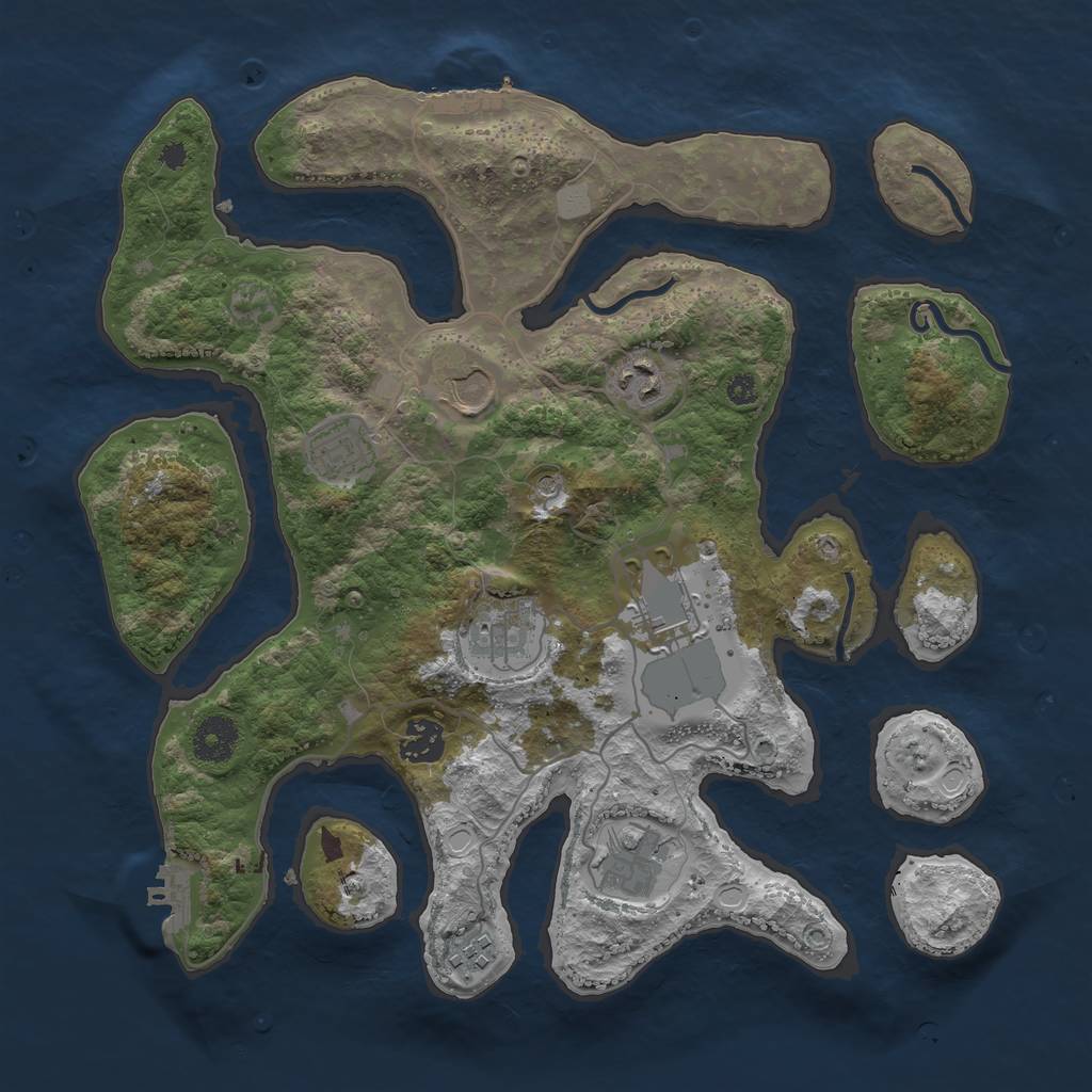 Rust Map: Procedural Map, Size: 3550, Seed: 940601, 16 Monuments