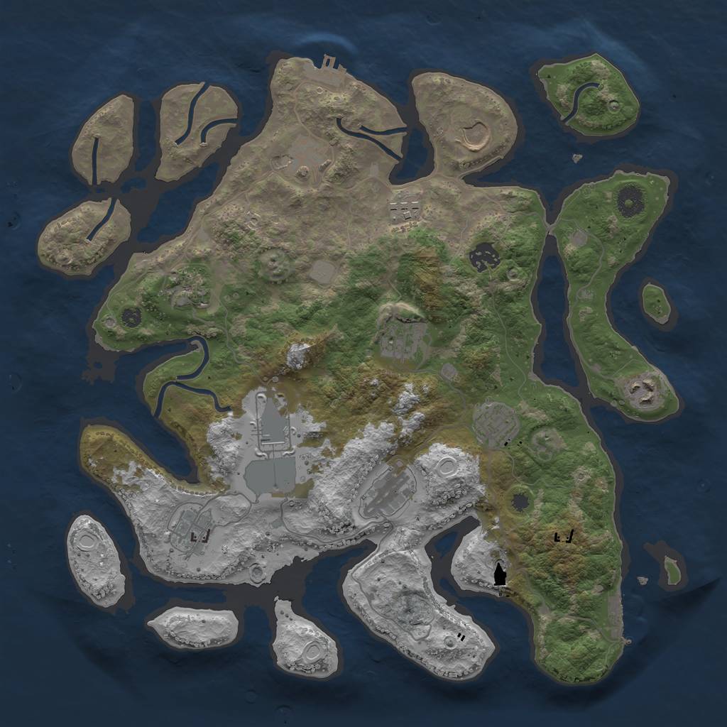 Rust Map: Procedural Map, Size: 3750, Seed: 227620, 19 Monuments