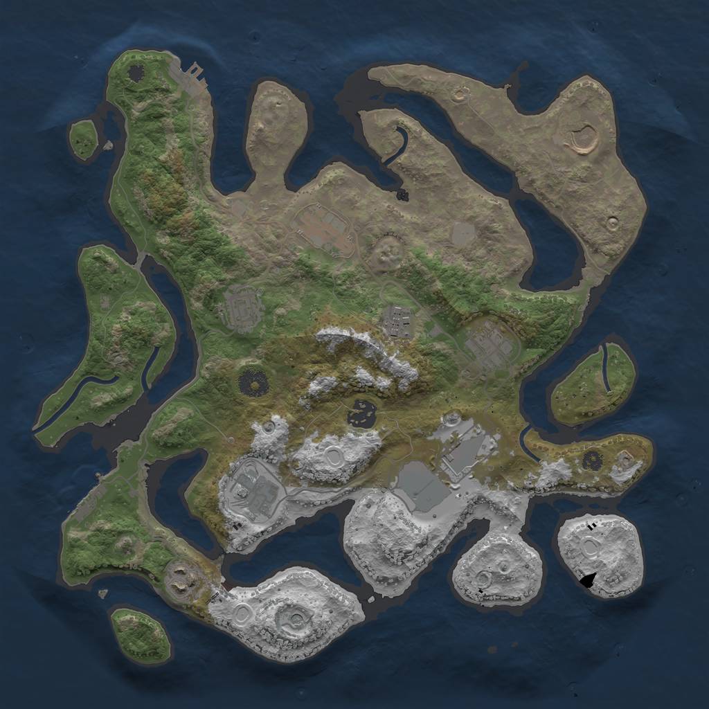 Rust Map: Procedural Map, Size: 3600, Seed: 1449524088, 17 Monuments