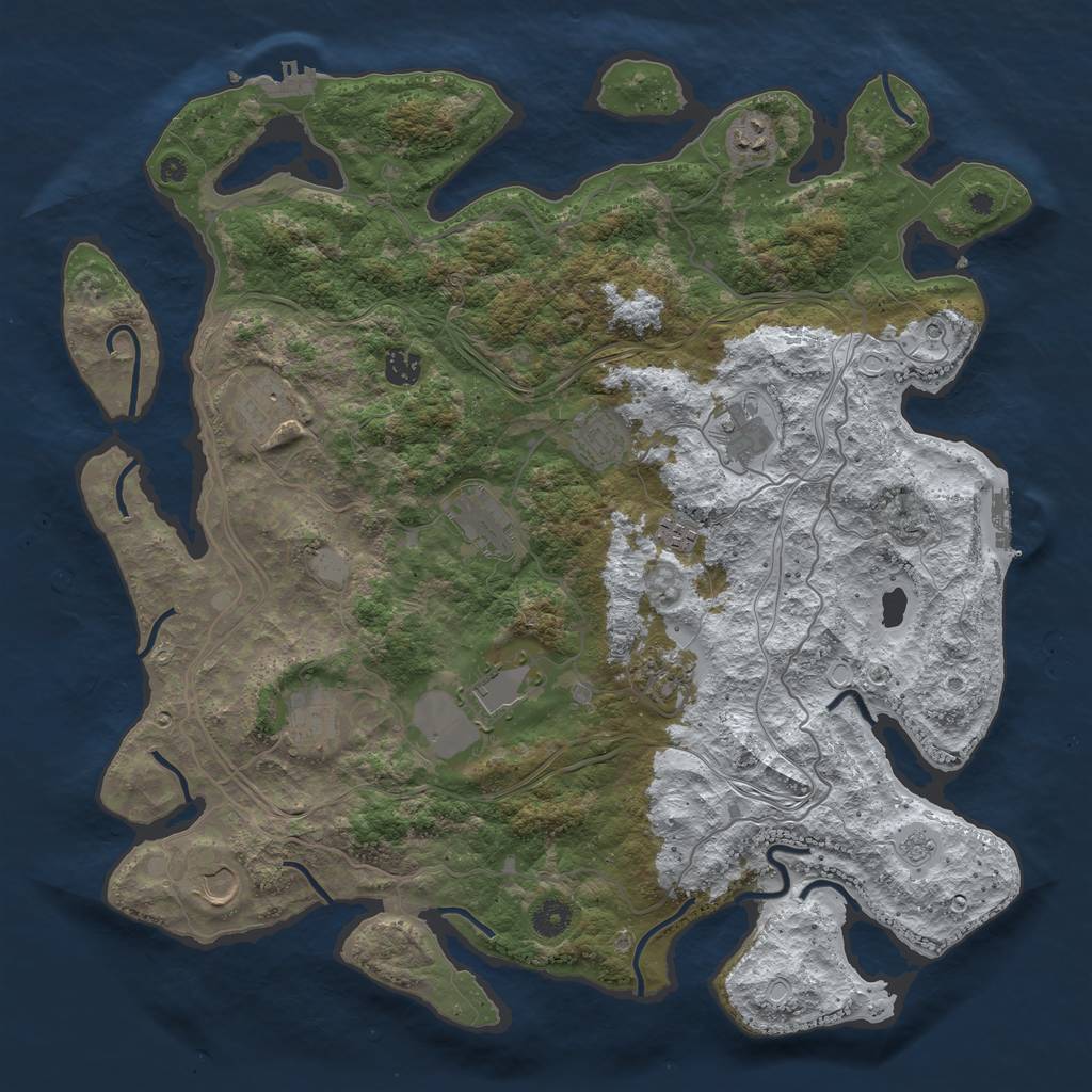 Rust Map: Procedural Map, Size: 4300, Seed: 3714, 20 Monuments