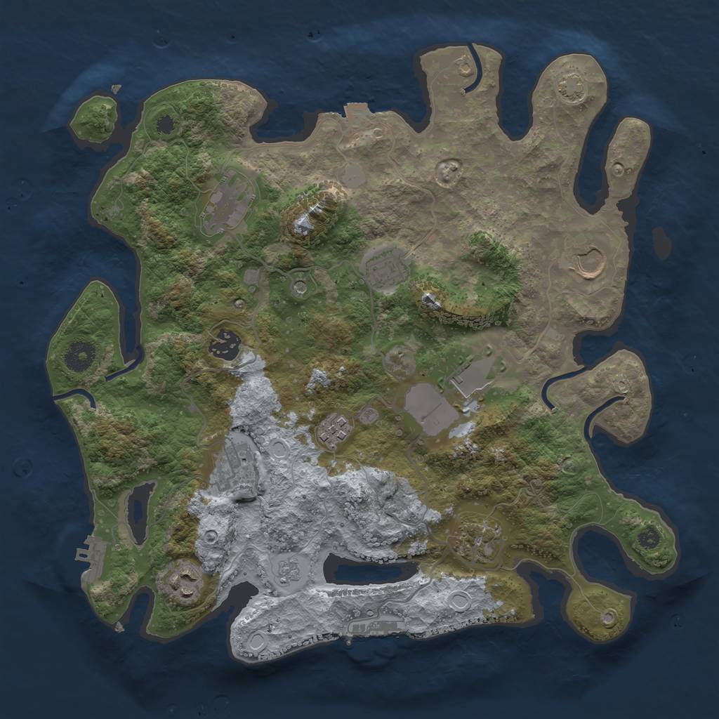 Rust Map: Procedural Map, Size: 3500, Seed: 22759, 17 Monuments