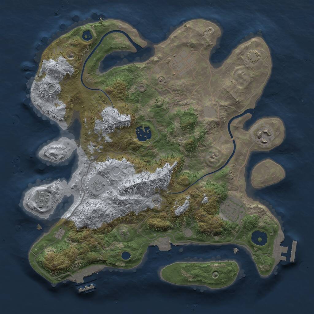 Rust Map: Procedural Map, Size: 3000, Seed: 209, 11 Monuments