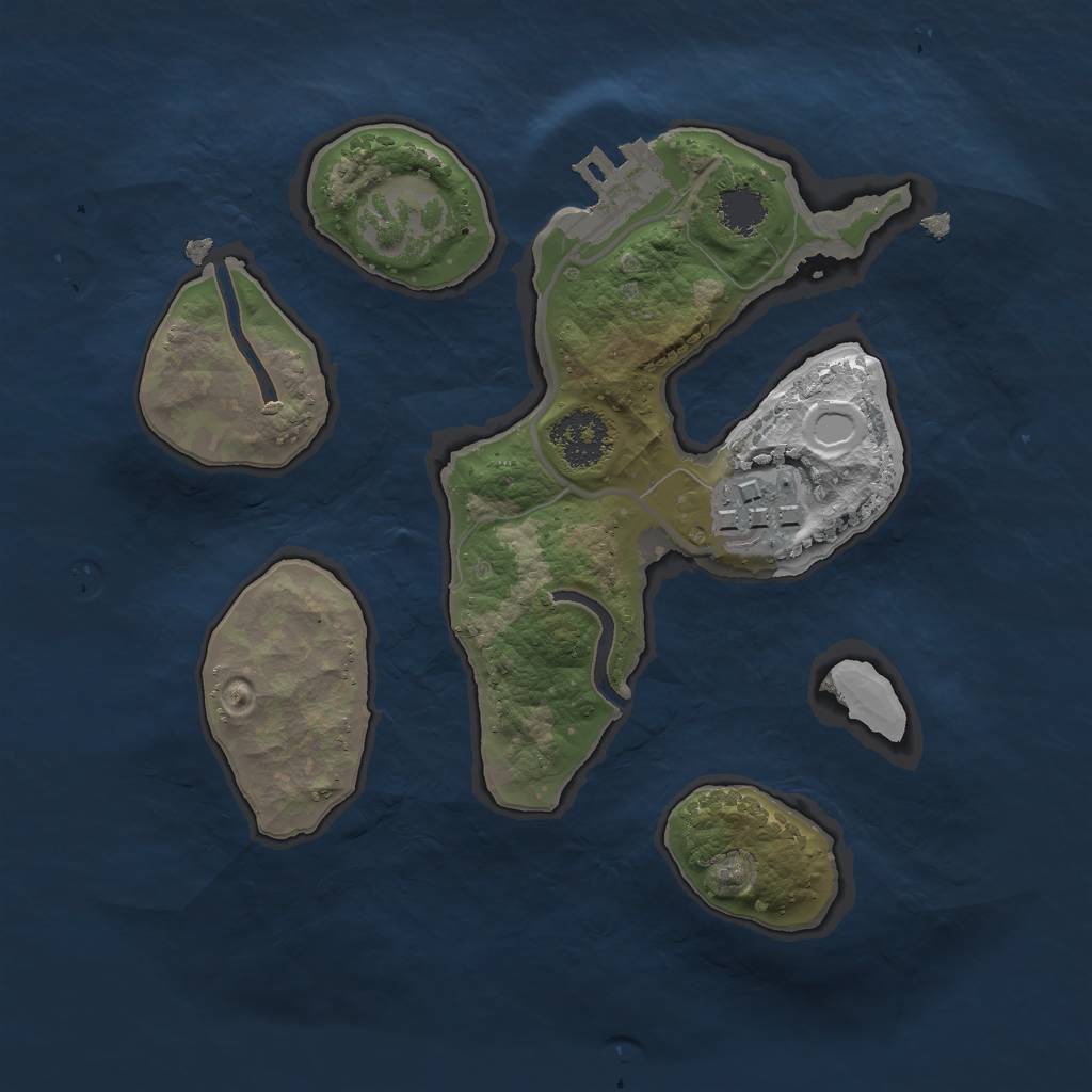 Rust Map: Procedural Map, Size: 2000, Seed: 64286886, 7 Monuments