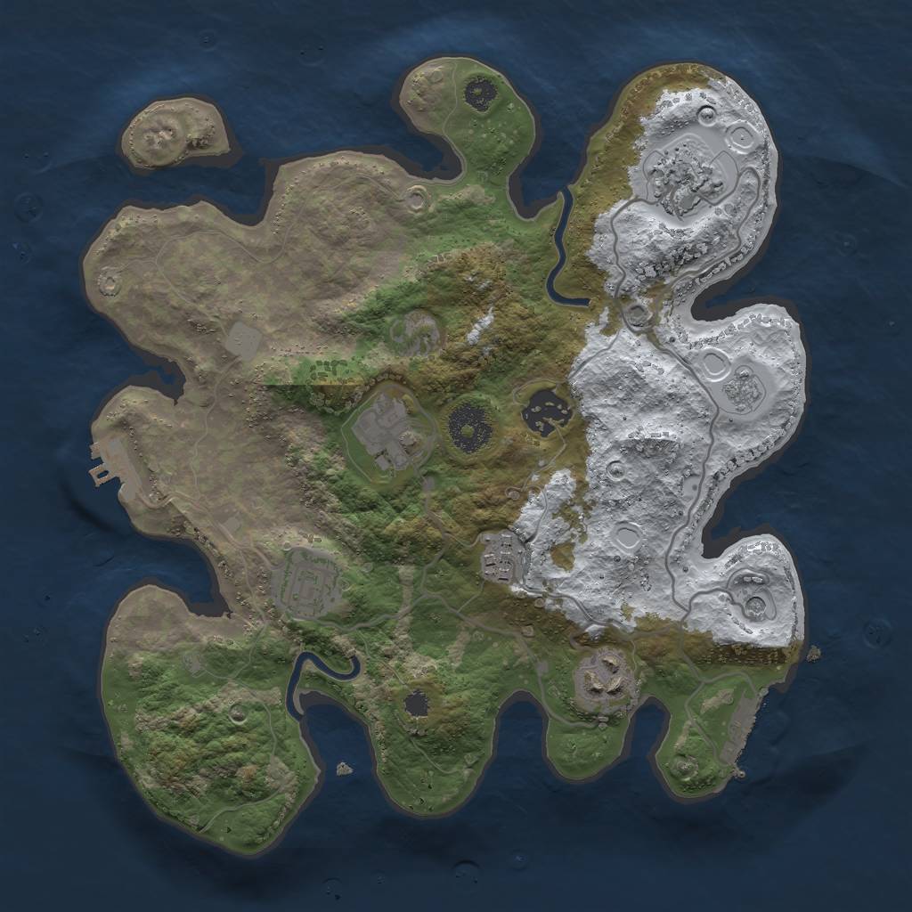 Rust Map: Procedural Map, Size: 3000, Seed: 915654, 15 Monuments