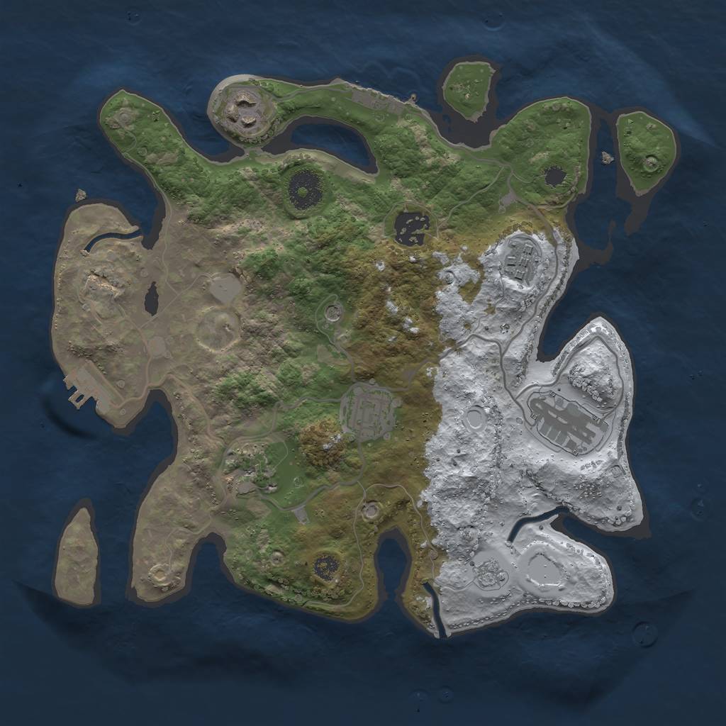 Rust Map: Procedural Map, Size: 3000, Seed: 44668934, 15 Monuments
