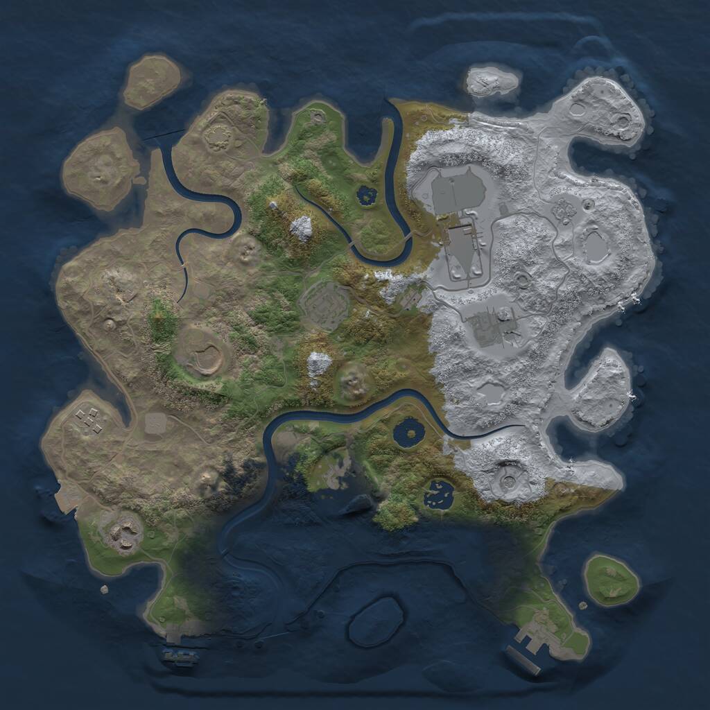 Rust Map: Procedural Map, Size: 3550, Seed: 187484, 14 Monuments