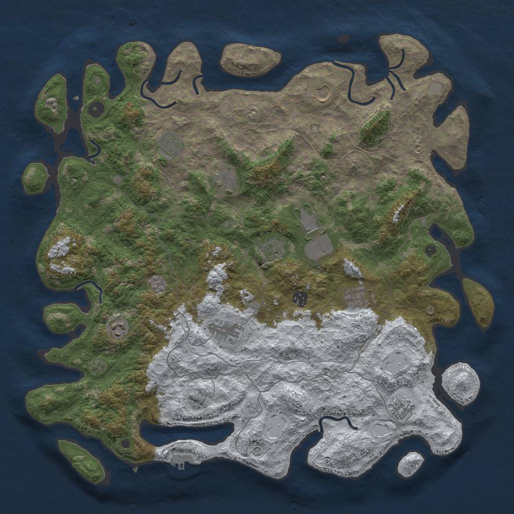 Rust Map: Procedural Map, Size: 4800, Seed: 348, 19 Monuments