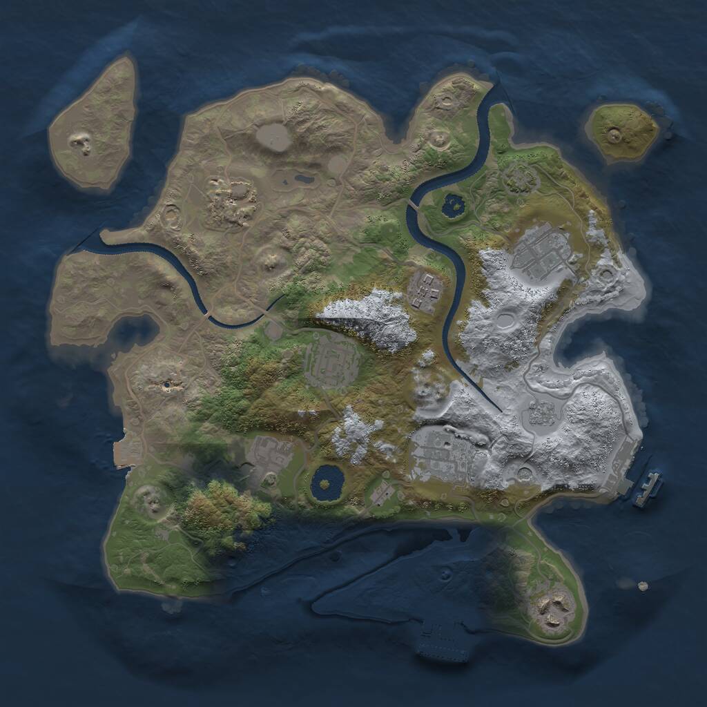 Rust Map: Procedural Map, Size: 3000, Seed: 93934, 13 Monuments