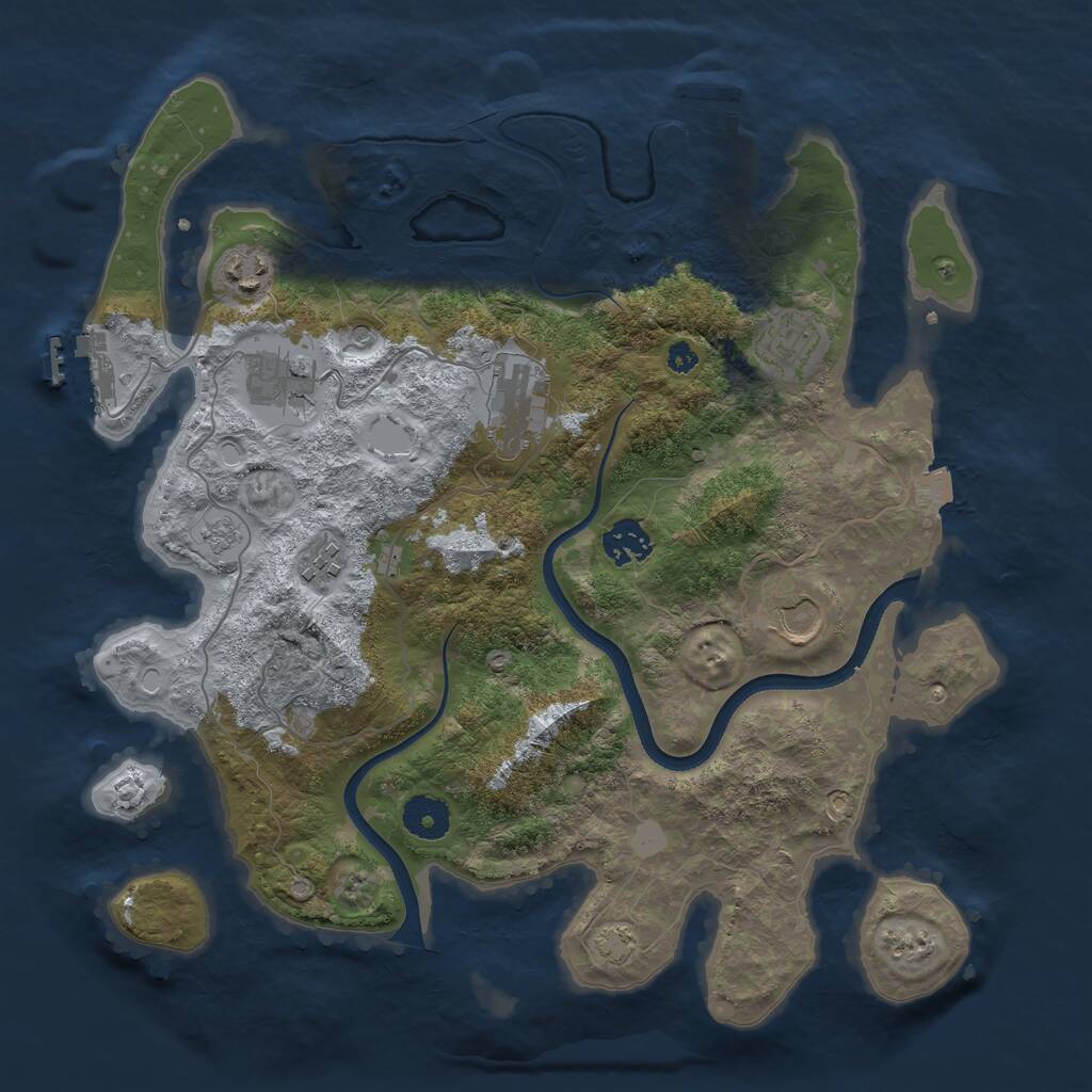 Rust Map: Procedural Map, Size: 3550, Seed: 193351, 13 Monuments