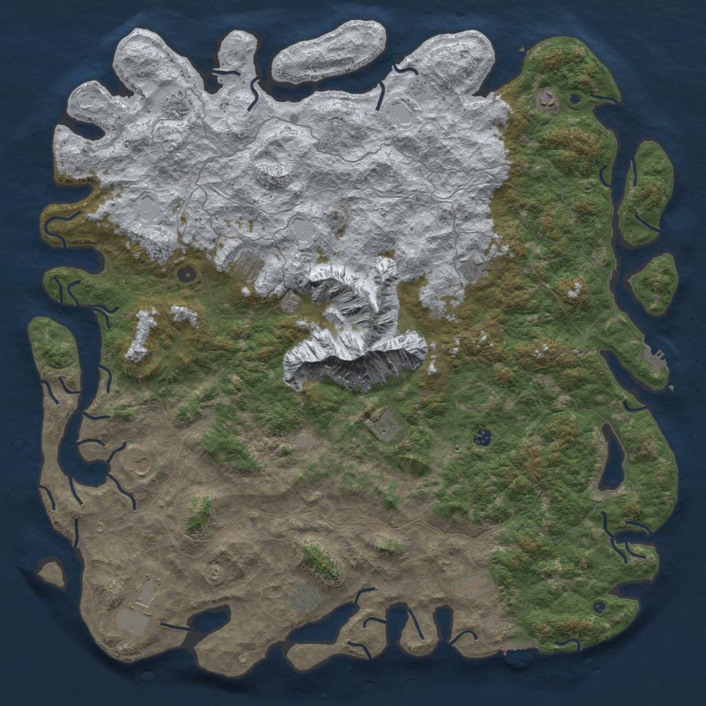 Rust Map: Procedural Map, Size: 6000, Seed: 237495129, 20 Monuments