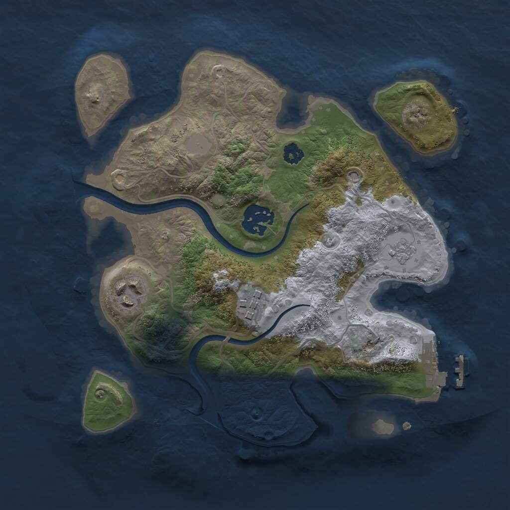 Rust Map: Procedural Map, Size: 2500, Seed: 59, 6 Monuments