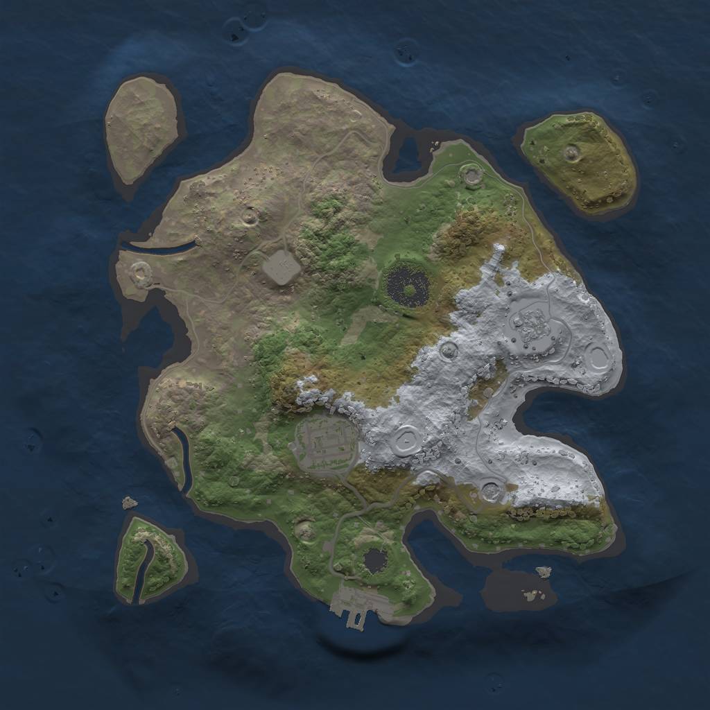 Rust Map: Procedural Map, Size: 2500, Seed: 59, 7 Monuments