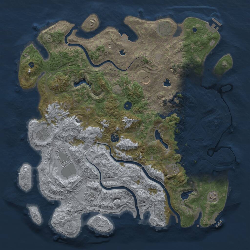 Rust Map: Procedural Map, Size: 4500, Seed: 6768, 15 Monuments