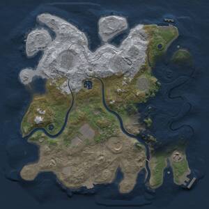 Thumbnail Rust Map: Procedural Map, Size: 3500, Seed: 78391331, 14 Monuments