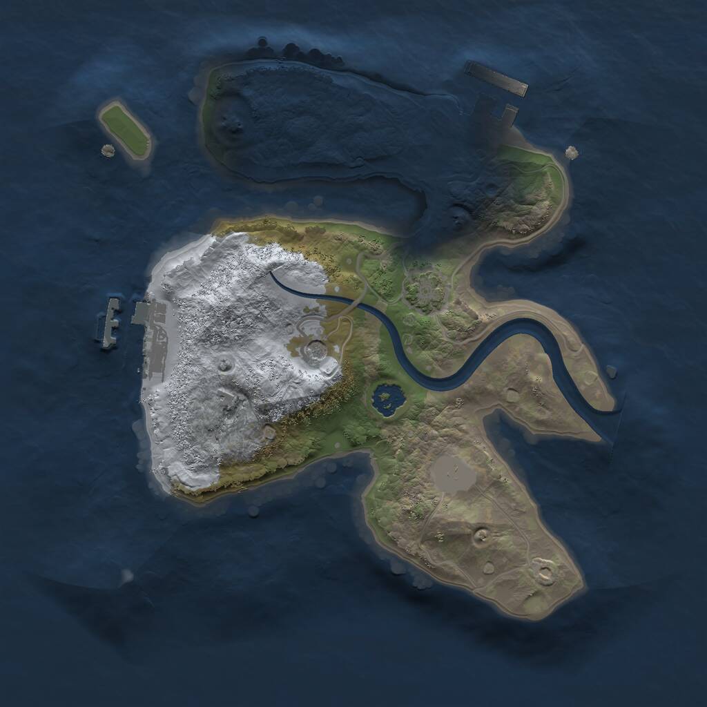 Rust Map: Procedural Map, Size: 2200, Seed: 2117421939, 5 Monuments