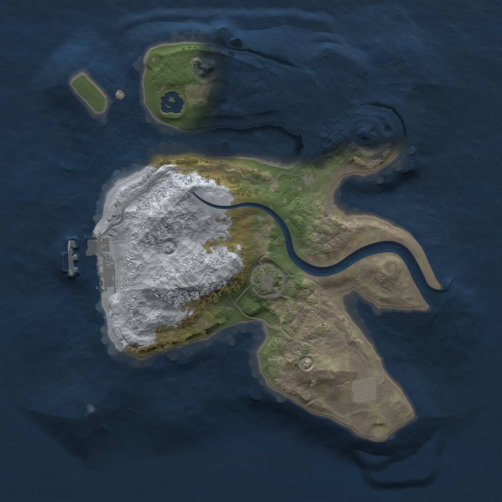 Rust Map: Procedural Map, Size: 2200, Seed: 2117421939, 4 Monuments