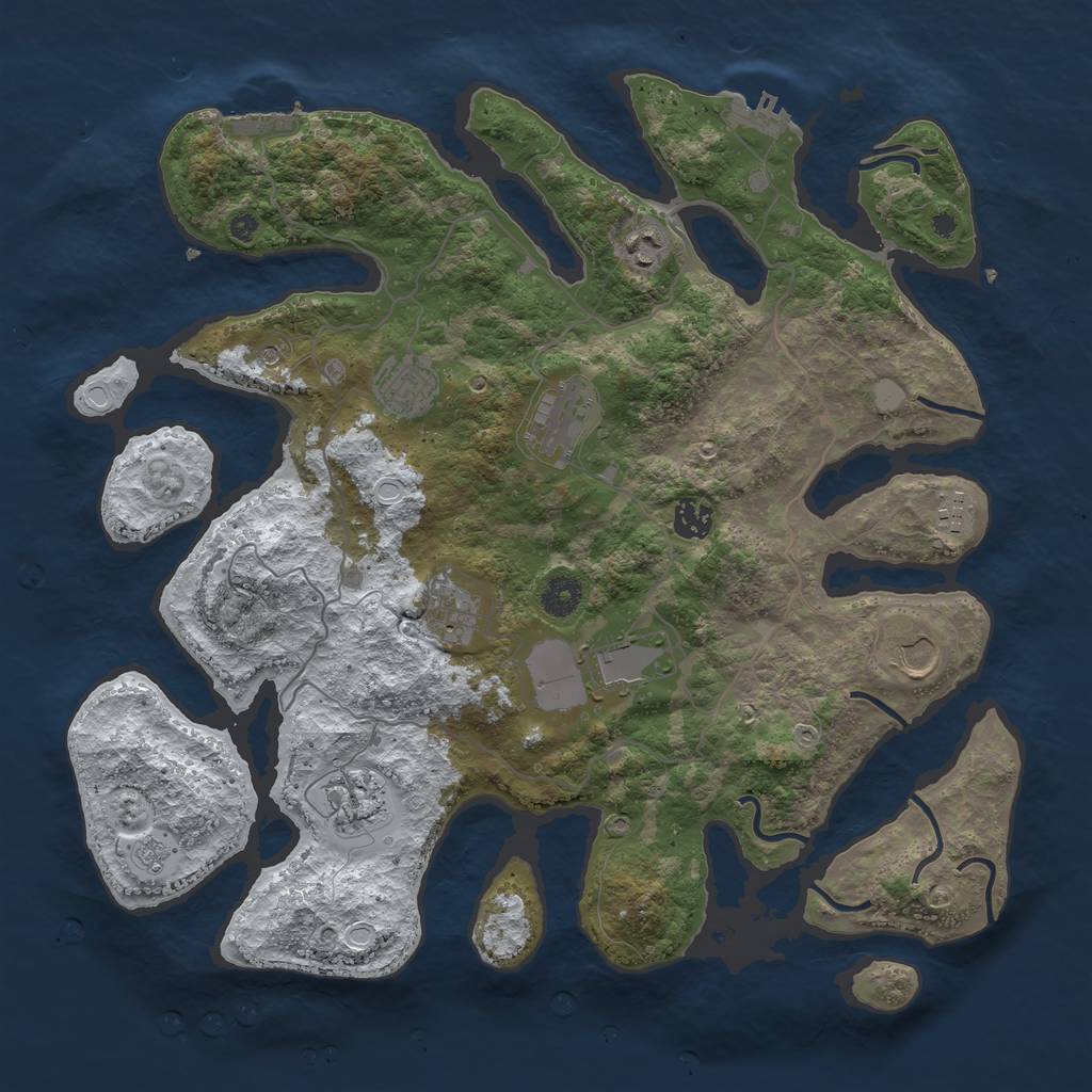 Rust Map: Procedural Map, Size: 4000, Seed: 2012022, 18 Monuments