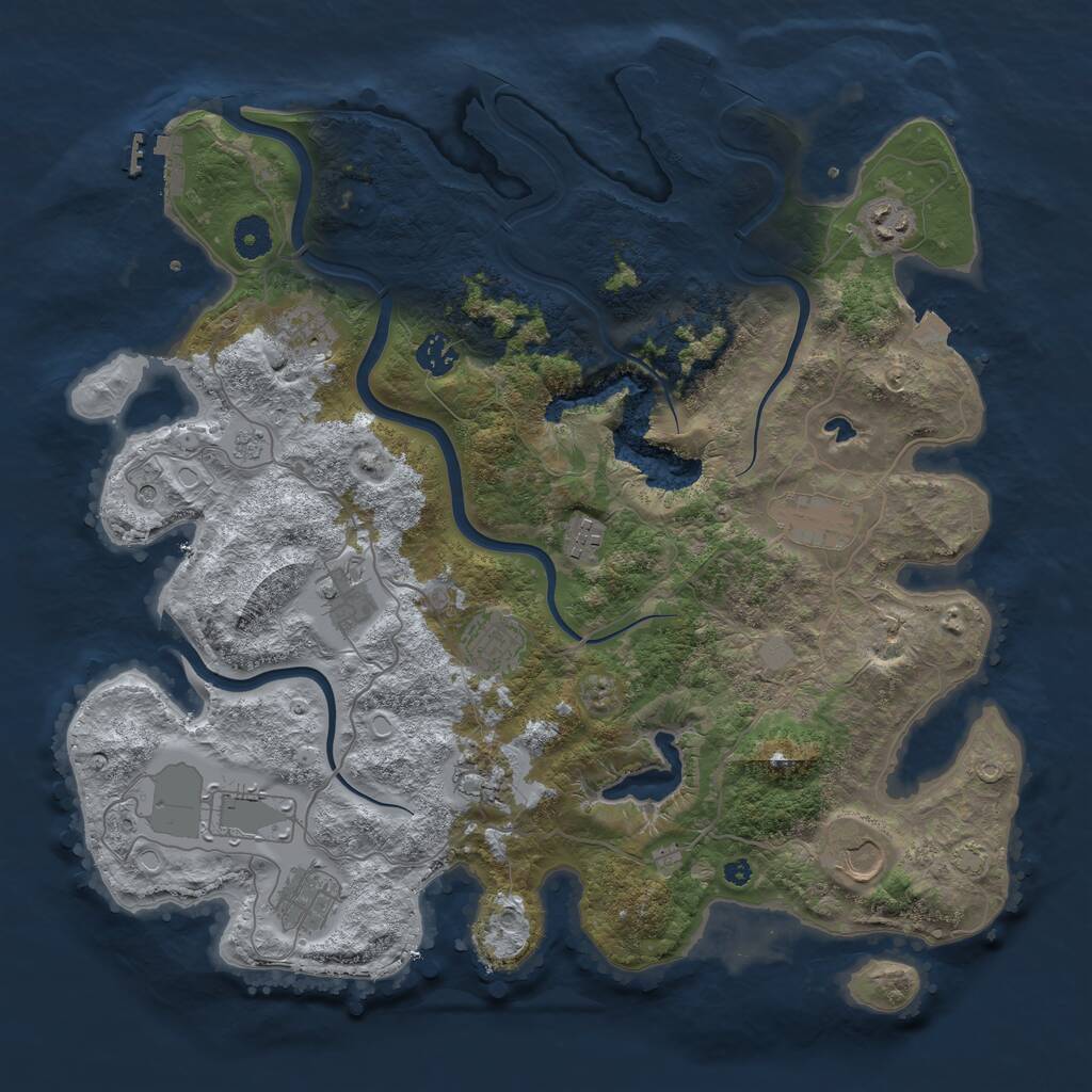 Rust Map: Procedural Map, Size: 4000, Seed: 2012022, 17 Monuments