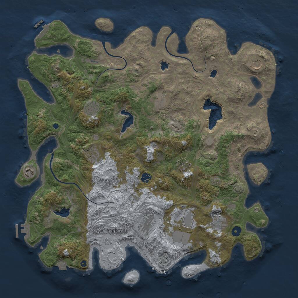 Rust Map: Procedural Map, Size: 4500, Seed: 92776859, 17 Monuments