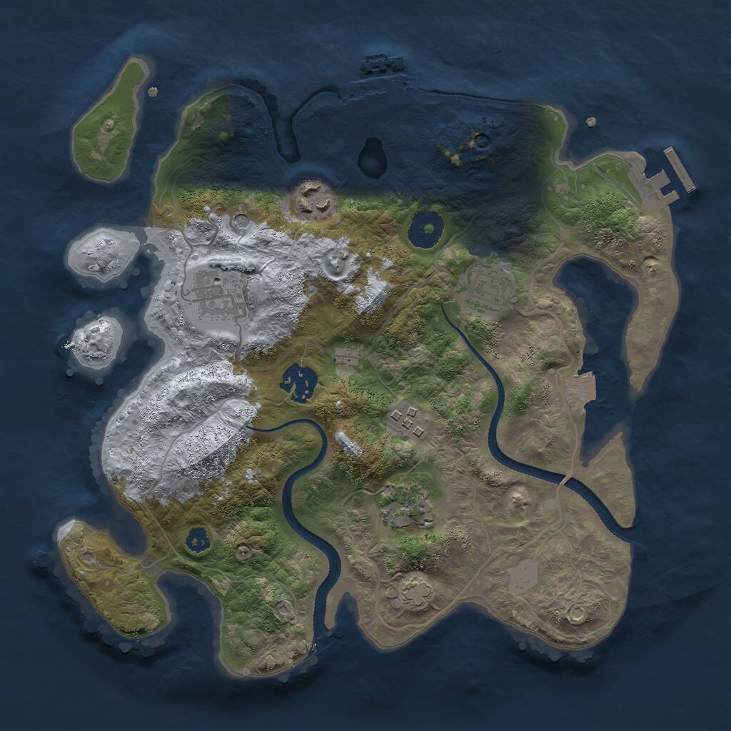 Rust Map: Procedural Map, Size: 3000, Seed: 9991400, 11 Monuments