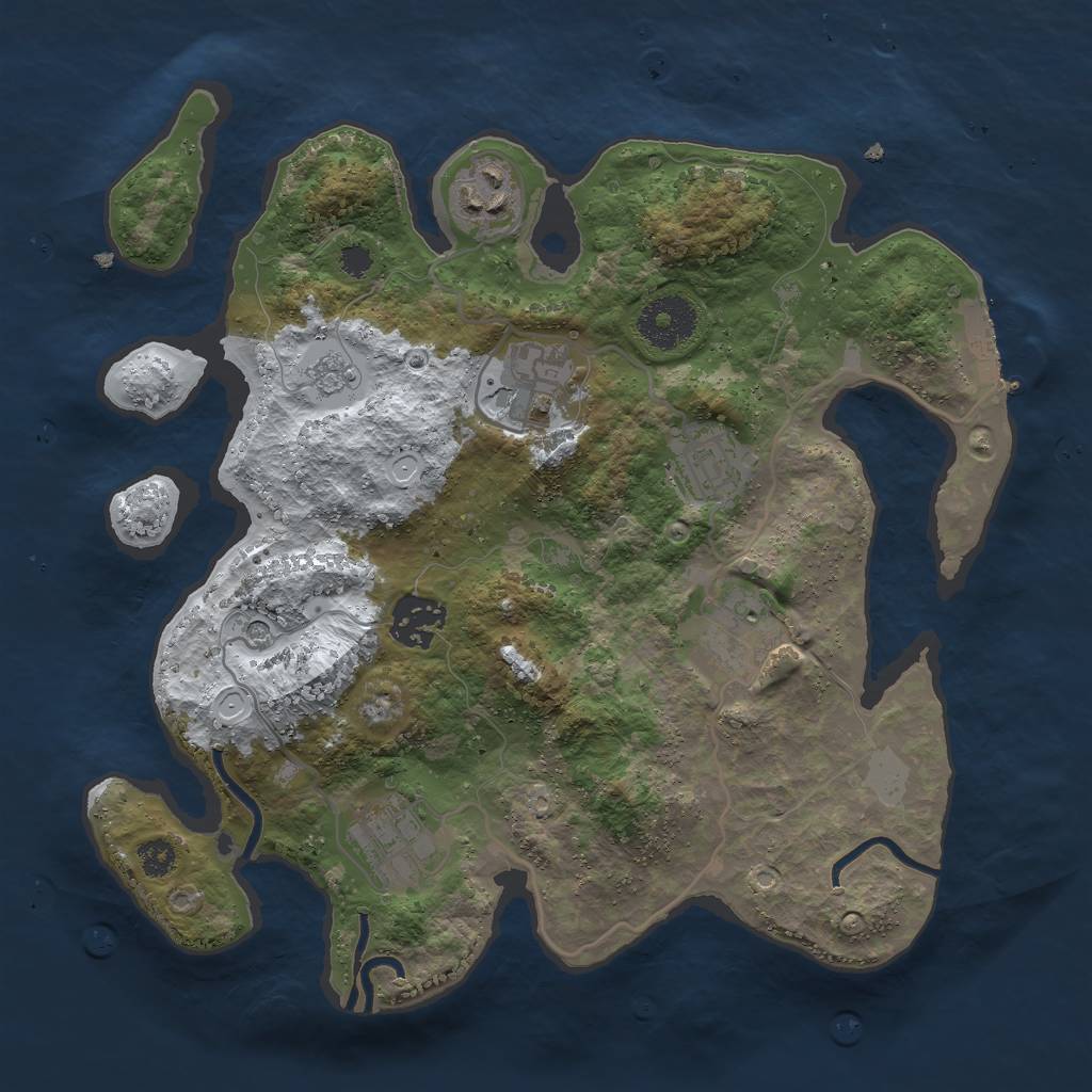 Rust Map: Procedural Map, Size: 3000, Seed: 9991400, 14 Monuments