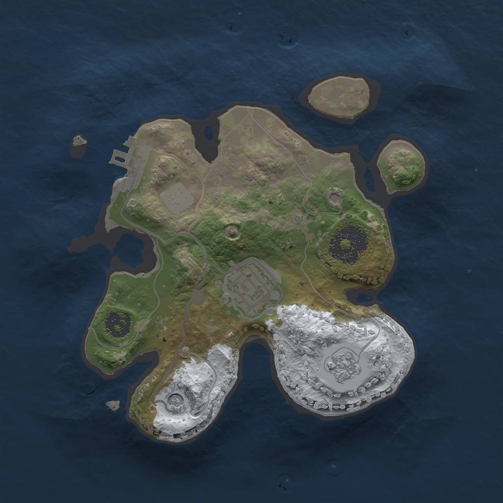 Rust Map: Procedural Map, Size: 2000, Seed: 4655, 9 Monuments