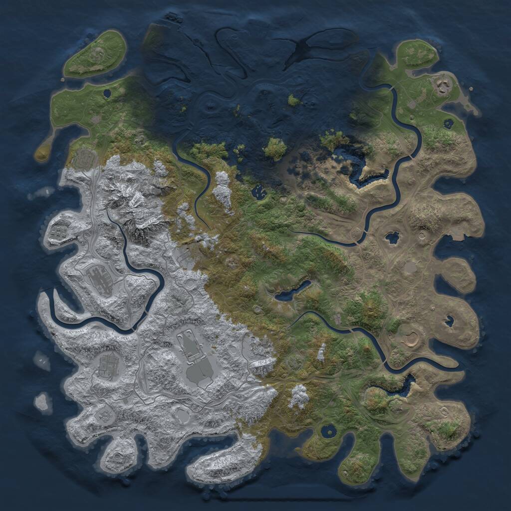 Rust Map: Procedural Map, Size: 5125, Seed: 75125, 17 Monuments