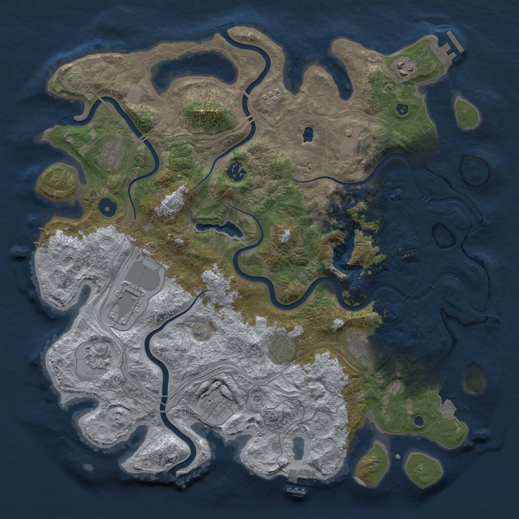 Rust Map: Procedural Map, Size: 4250, Seed: 1677184605, 16 Monuments