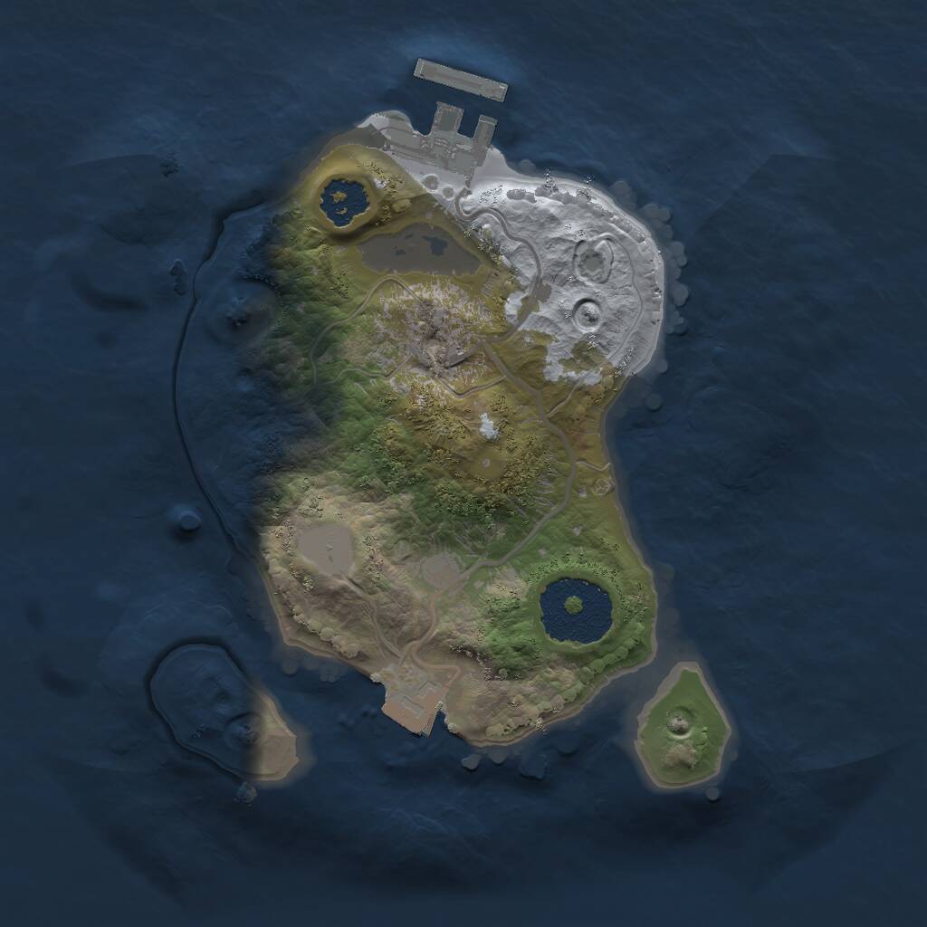 Rust Map: Procedural Map, Size: 2000, Seed: 7980071, 2 Monuments