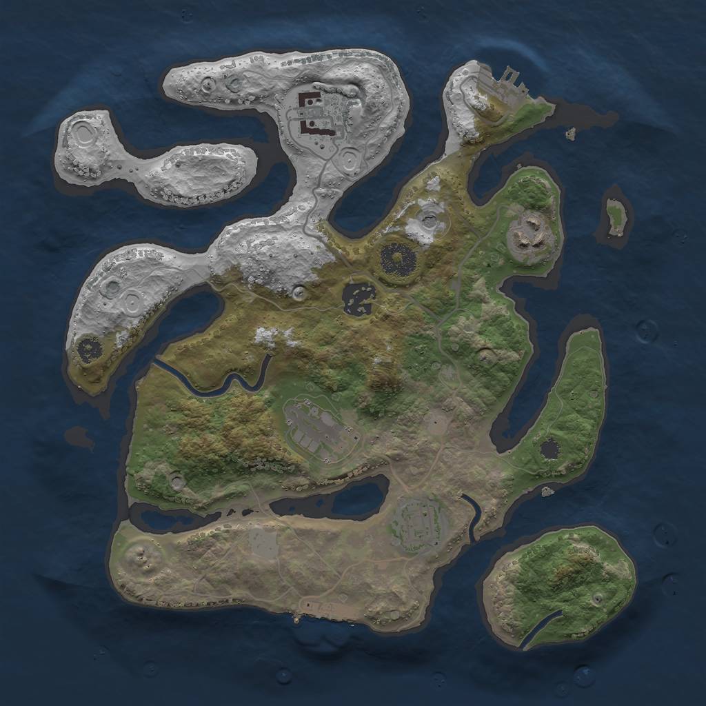 Rust Map: Procedural Map, Size: 3000, Seed: 869345803, 13 Monuments