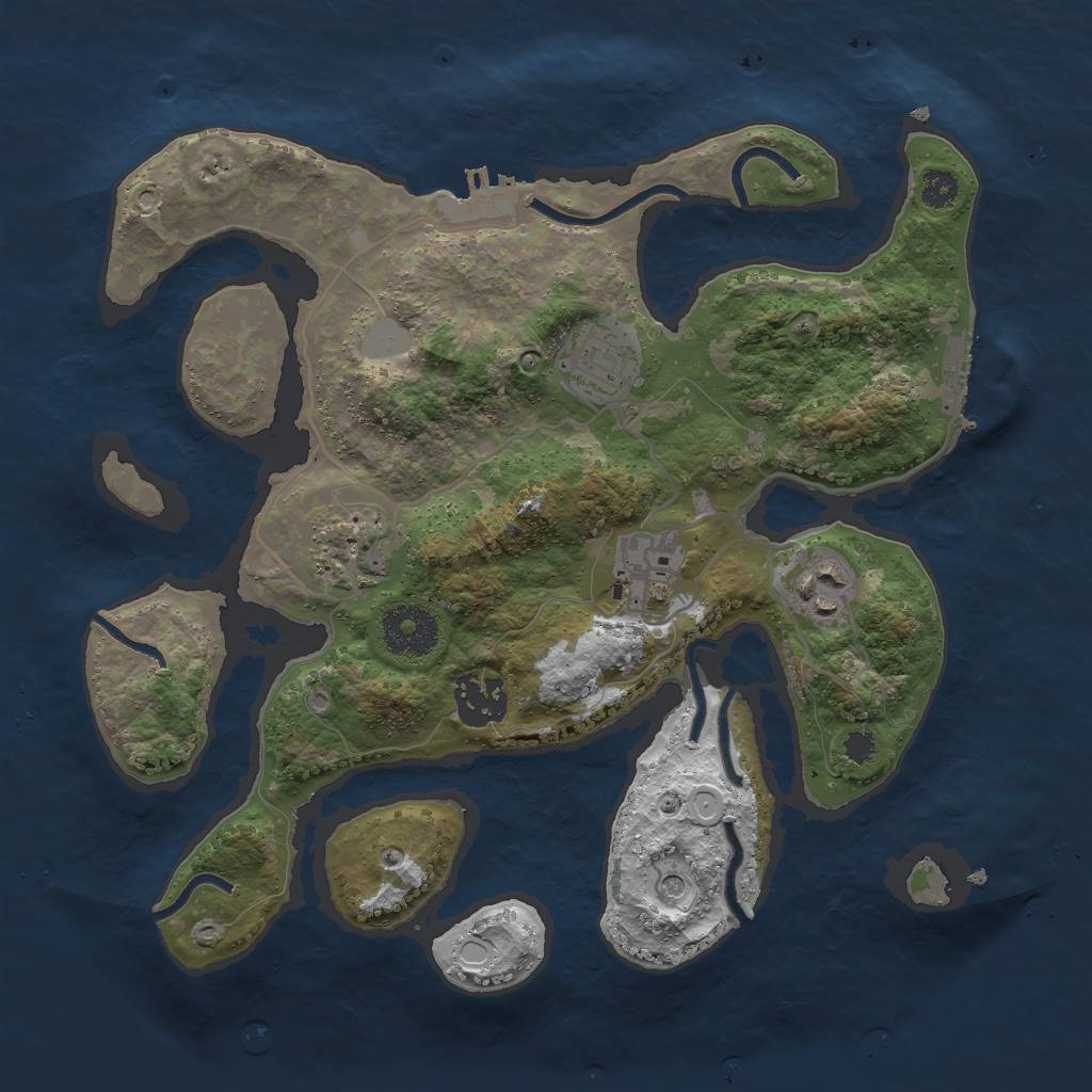 Rust Map: Procedural Map, Size: 3000, Seed: 1951965688, 13 Monuments