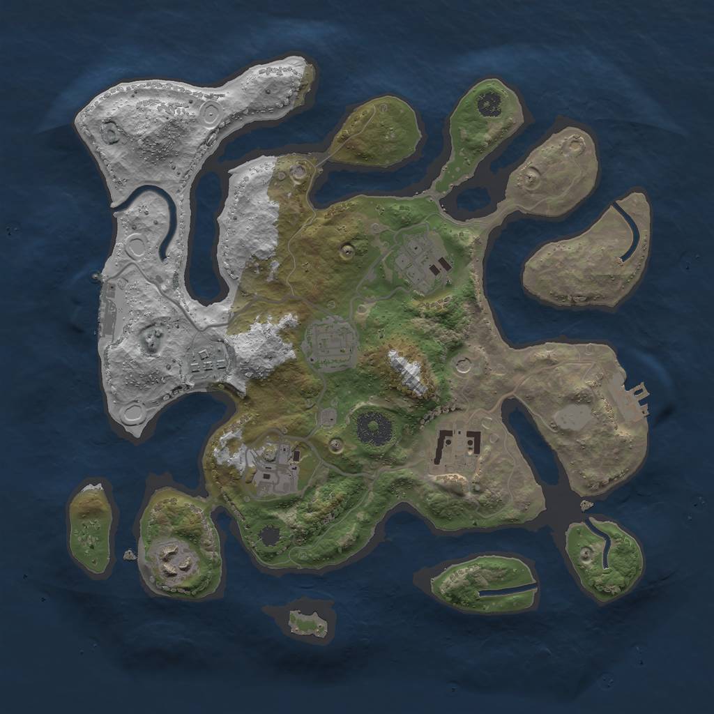 Rust Map: Procedural Map, Size: 3000, Seed: 1589793488, 14 Monuments