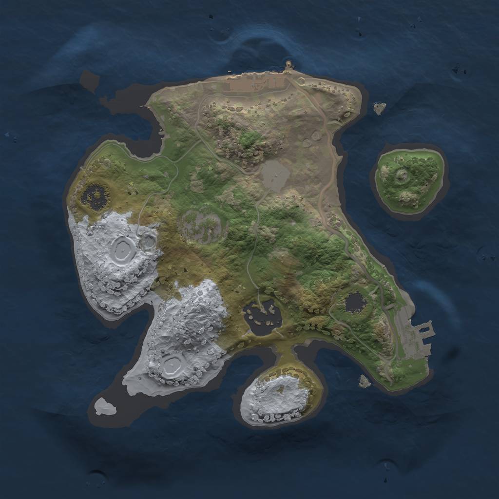Rust Map: Procedural Map, Size: 2000, Seed: 1916847420, 6 Monuments