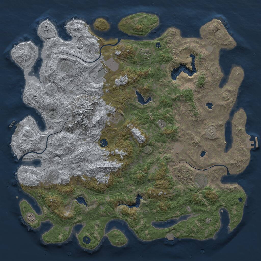 Rust Map: Procedural Map, Size: 5000, Seed: 71953480, 16 Monuments