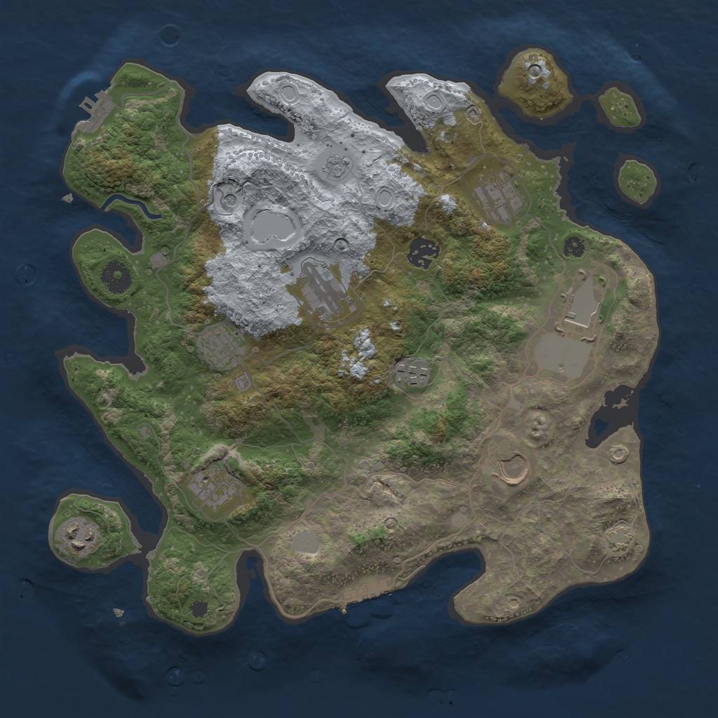 Rust Map: Procedural Map, Size: 3500, Seed: 237195016, 16 Monuments