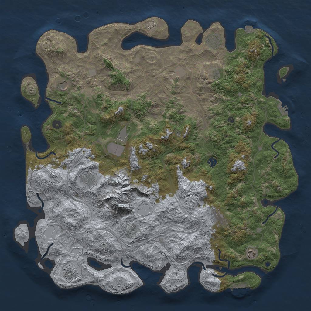 Rust Map: Procedural Map, Size: 5000, Seed: 1835822642, 19 Monuments