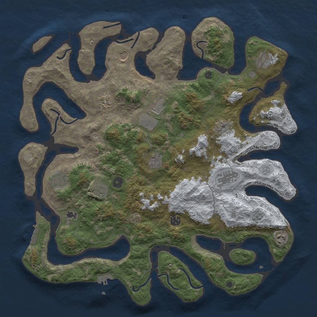 Rust Map: Procedural Map, Size: 4500, Seed: 132165, 20 Monuments